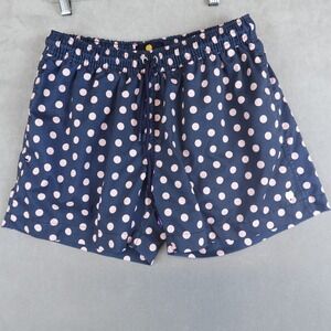 Sunny Patoche Swim Shorts Blue Polkadots Size Medium Lined Drawstring